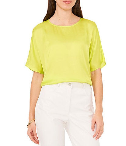 Vince Camuto Crew Neck Short Sleeve Blouse