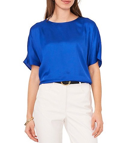 Vince Camuto Crew Neck Short Sleeve Blouse