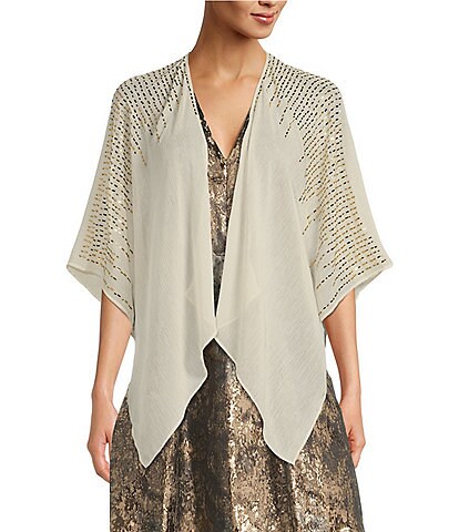 Vince Camuto Cropped Topper Beaded Ruana