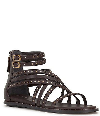 Vince Camuto Dirrazo Leather Gladiator Studded Flat Sandals