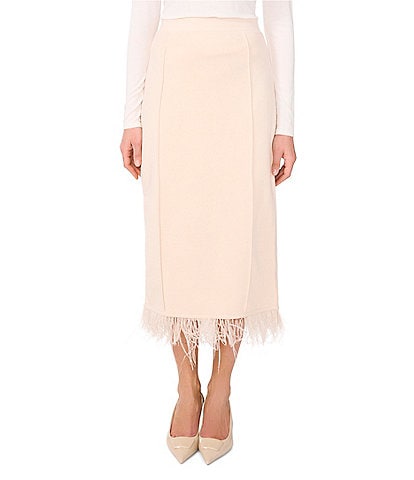 Vince Camuto Feather Trim A-Line Skirt