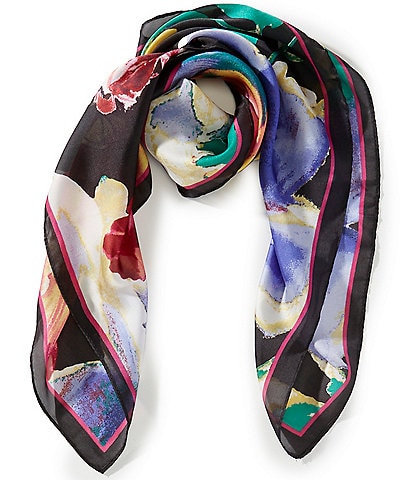 Vince Camuto Exploded Blooms Floral Print Square Scarf