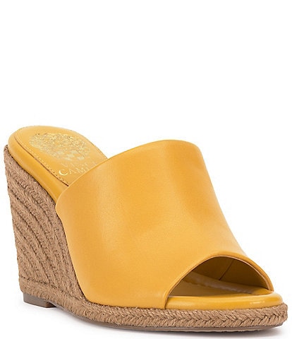 Vince Camuto Fayla Leather Dress Espadrille Wedge Sandals