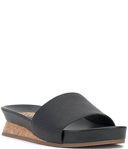 Vince Camuto Febba Textured Leather Slides