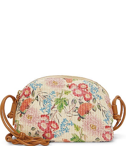 Vince Camuto Floral Emmie Straw Crossbody Bag