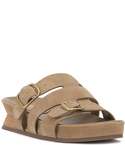 Vince Camuto Freoda Suede Buckle Slide Sandals