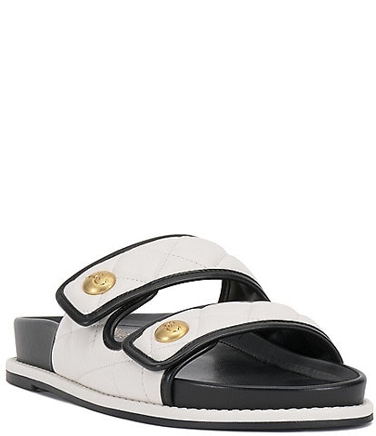 Vince Camuto Graysin Quilted Leather Double Banded Slide Sandals