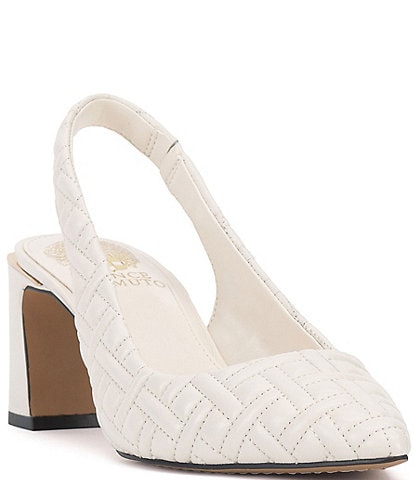 Vince Camuto Hamden Quilted Leather Slingback Pumps