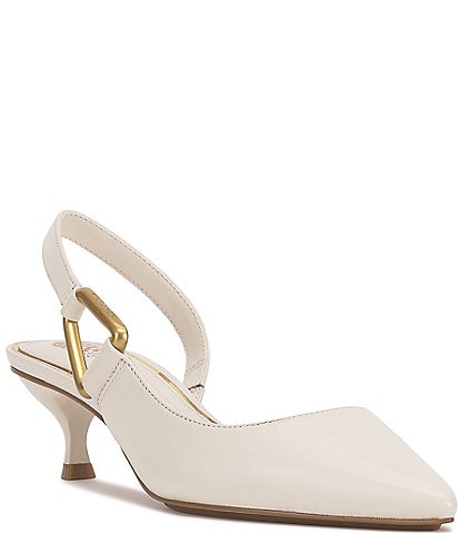Vince Camuto Inari Leather Slingback Kitten Heel Pumps