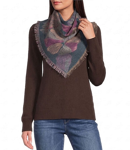 Vince Camuto Jacquard Floral Triangle Scarf