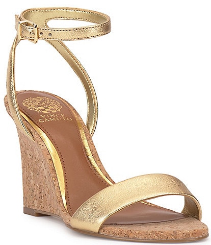 Vince Camuto Jefany Metallic Leather Wedge Sandals