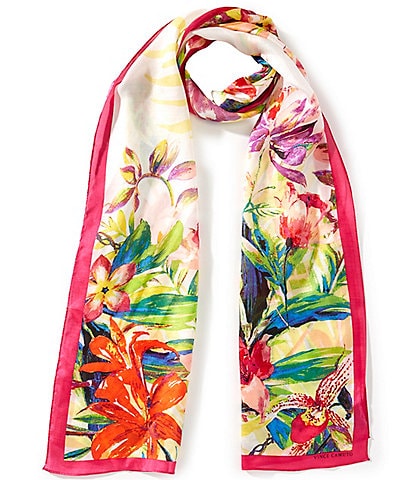 Vince Camuto Jungle Bloom Silk Oblong Scarf