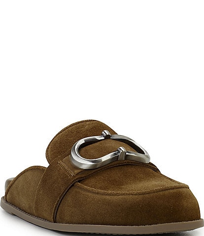 Vince Camuto Junnie Suede Slip On Buckle Mules