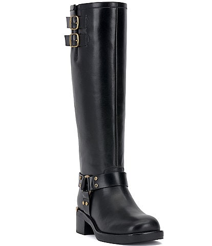 Vince Camuto Kaydin Leather Tall Moto Boots