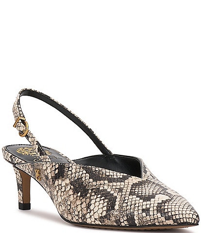 Vince Camuto Kylien Snake Print Slingback Kitten Heel Pumps