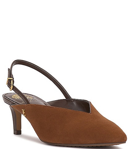 Vince Camuto Kylien Suede Slingback Kitten Heel Pumps