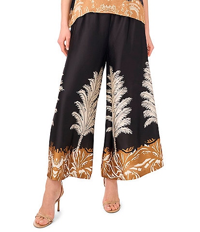 Vince Camuto Leaf Print Wide Leg Ankle Coordinating Pants