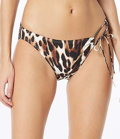 Vince Camuto Leopard Mirage Side Cut-Out Tie Bikini Swim Bottom