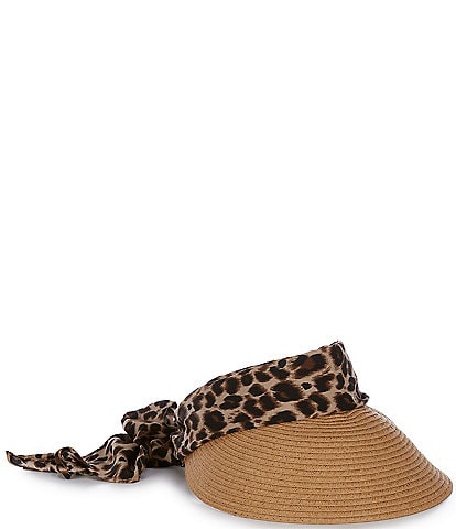 Vince Camuto Leopard Tie Back Chiffon Visor