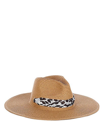 Vince Camuto Leopard Topper and Panama Hat Set