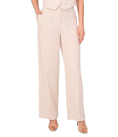 Vince Camuto Linen Blend Wide Leg Striped Pants