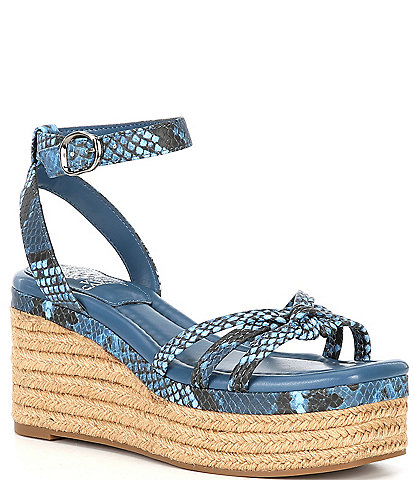 Vince Camuto Loressa Leather Knotted Espadrille Wedge Sandals