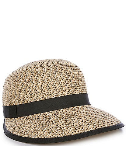 Vince Camuto Metallic Straw Face Framer Cap