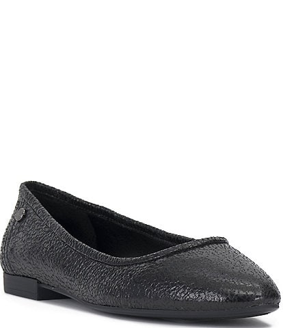 Vince Camuto Minndy Cracked Metallic Leather Flats