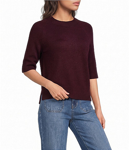 Vince Camuto Mock Neck Short Sleeve Sweater