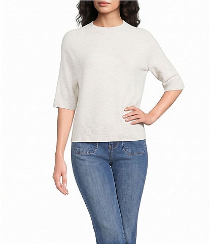 Vince Camuto Mock Neck Short Sleeve Sweater