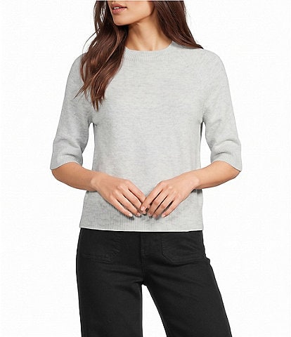 Vince Camuto Mock Neck Short Sleeve Sweater