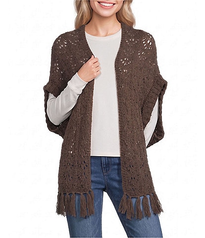 Vince Camuto Novelty Knit Fringe Topper