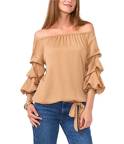 Vince Camuto Off The Shoulder 3/4 Ruffle Sleeve Blouse