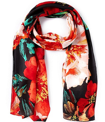 Vince Camuto Oil Paint Blooms Oblong Scarf