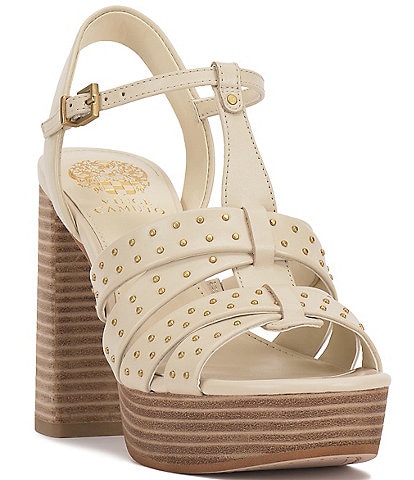 Vince Camuto Palton Studded Leather Block Heel Platform Sandals
