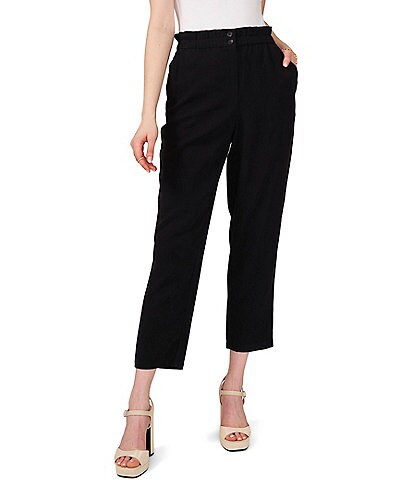 Vince Camuto Straight Leg Paperbag Waist Flat Front Cropped Pants