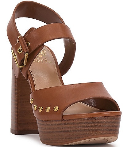 Vince Camuto Pazton Leather Platform Block Heel Sandals