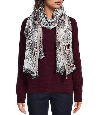Vince Camuto Peacock Jacquard Scarf Wrap