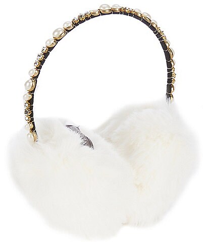 Vince Camuto Pearl Embellished Faux Fur Earmuffs