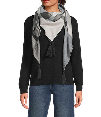 Vince Camuto Plaid Super Soft Square Scarf