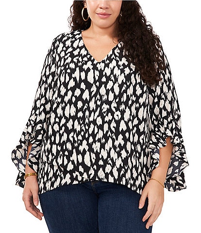 Sksloeg Womens Blouse Plus Size Leopard Print Short Sleeve Shirts
