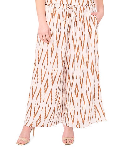 Vince Camuto Plus Size Coordinating Tie Front Wide Leg Pull-On Pants
