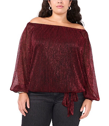 Vince Camuto Plus Size Off-The-Shoulder Long Sleeve Blouse