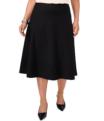 Vince Camuto Plus Size Ponte Bias Cut A-Line Midi Skirt