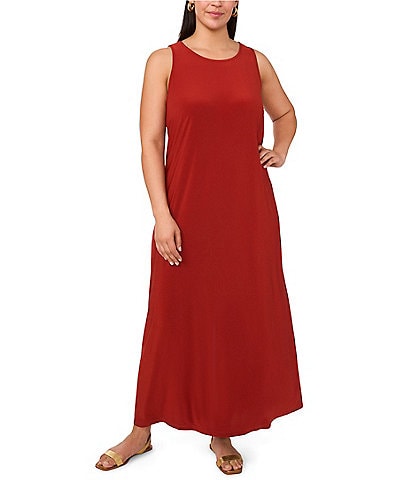Vince Camuto Plus Size Sleeveless Crew Neck Keyhole Back Knit Maxi Dress