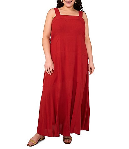 Vince Camuto Plus Size Square Neck Sleeveless Empire Waist Maxi Dress