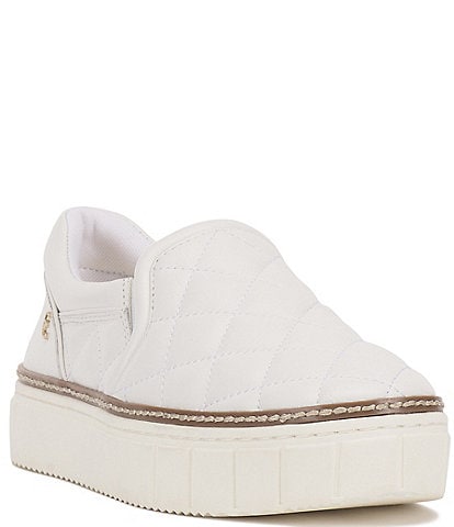 Vince Camuto Romie Quilted Leather Slip On Platform Sneakers