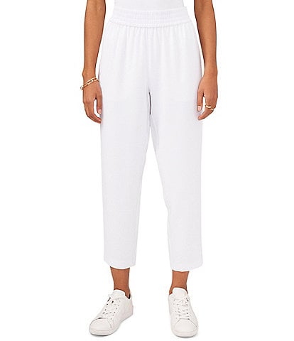 Vince Camuto Rumple High Waisted Straight Leg Pull-On Ankle Pants
