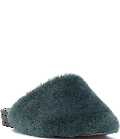 Vince Camuto Samara Shearling Slip On Flat Mules