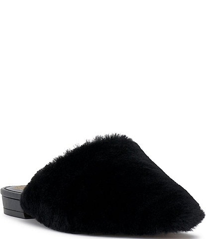 Vince Camuto Samara Shearling Slip On Flat Mules